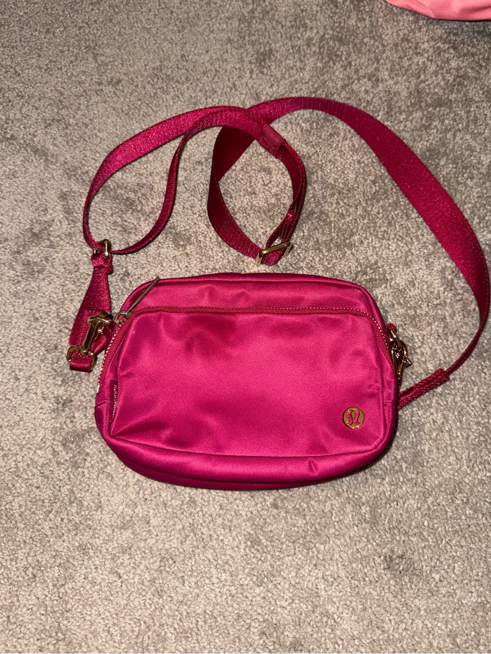 Lululemon Fuchsia Crossbody Bag with Adjustable Strap